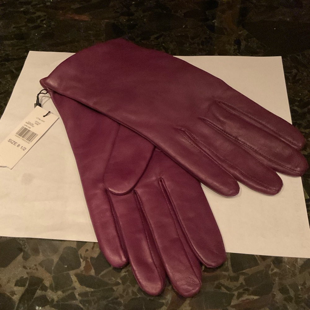 Amethyst Leather Cashmere Lined Gloves